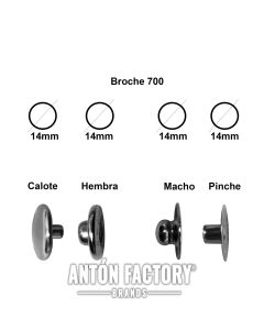 Cierre Botón Broche Click Presión Italiano 700/14mm